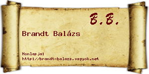 Brandt Balázs névjegykártya