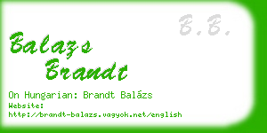 balazs brandt business card